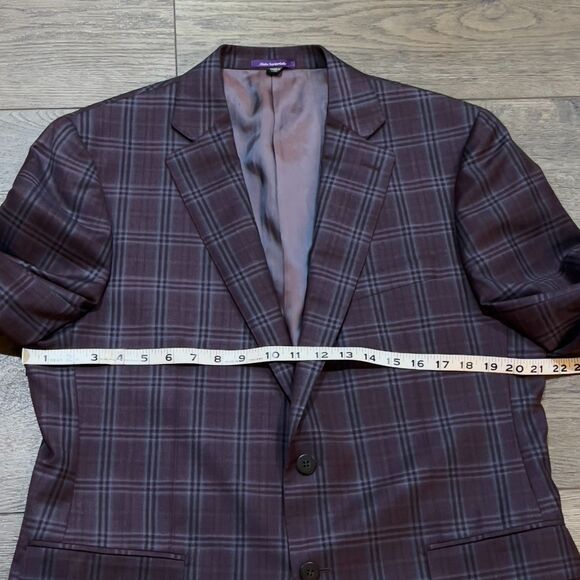 Bartorelli Napoli Abito Sartoriale Plaid Purple 2-Button Wool Blazer Size 54 R - Picture 8 of 9